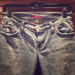 Low rise boot cut jeans: EXPRESS